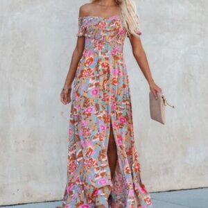 Vici Floral Off-Shoulder Maxi Dress